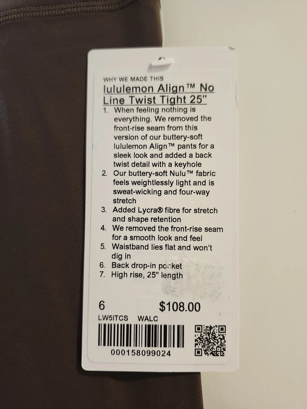 NWT lululemon Align No Line Twist Tight 25